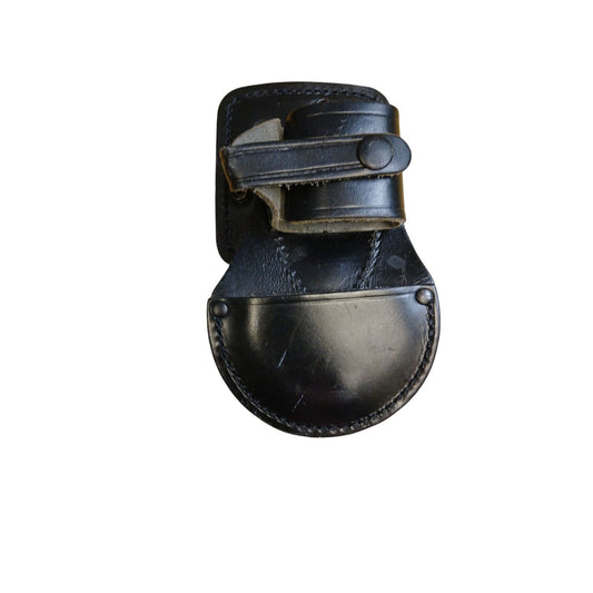 PWL Leather Handcuff Holder Rigid Black Ex Police Multi Positional Speedcuff RH