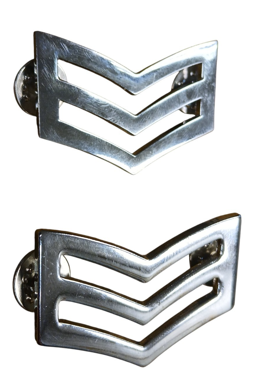 Police Sergeant Stripes Badge Metal Chevrons Pair Rank Officer Insignia SGT Cop