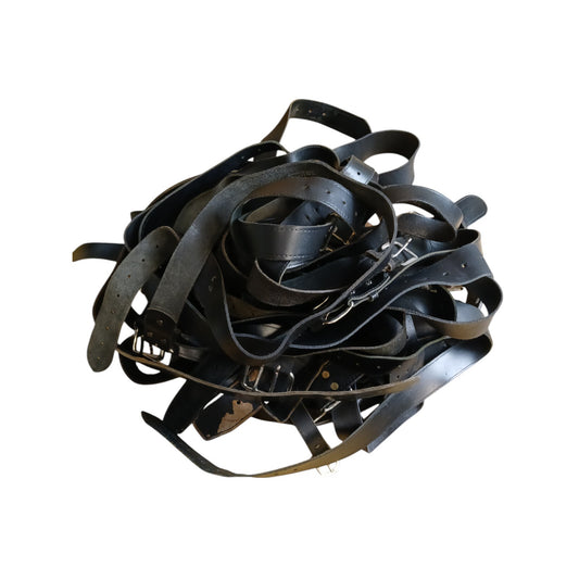Leather Belts Used Upcycling Job Lot x 25 Various Black Sizes Craft Recycling