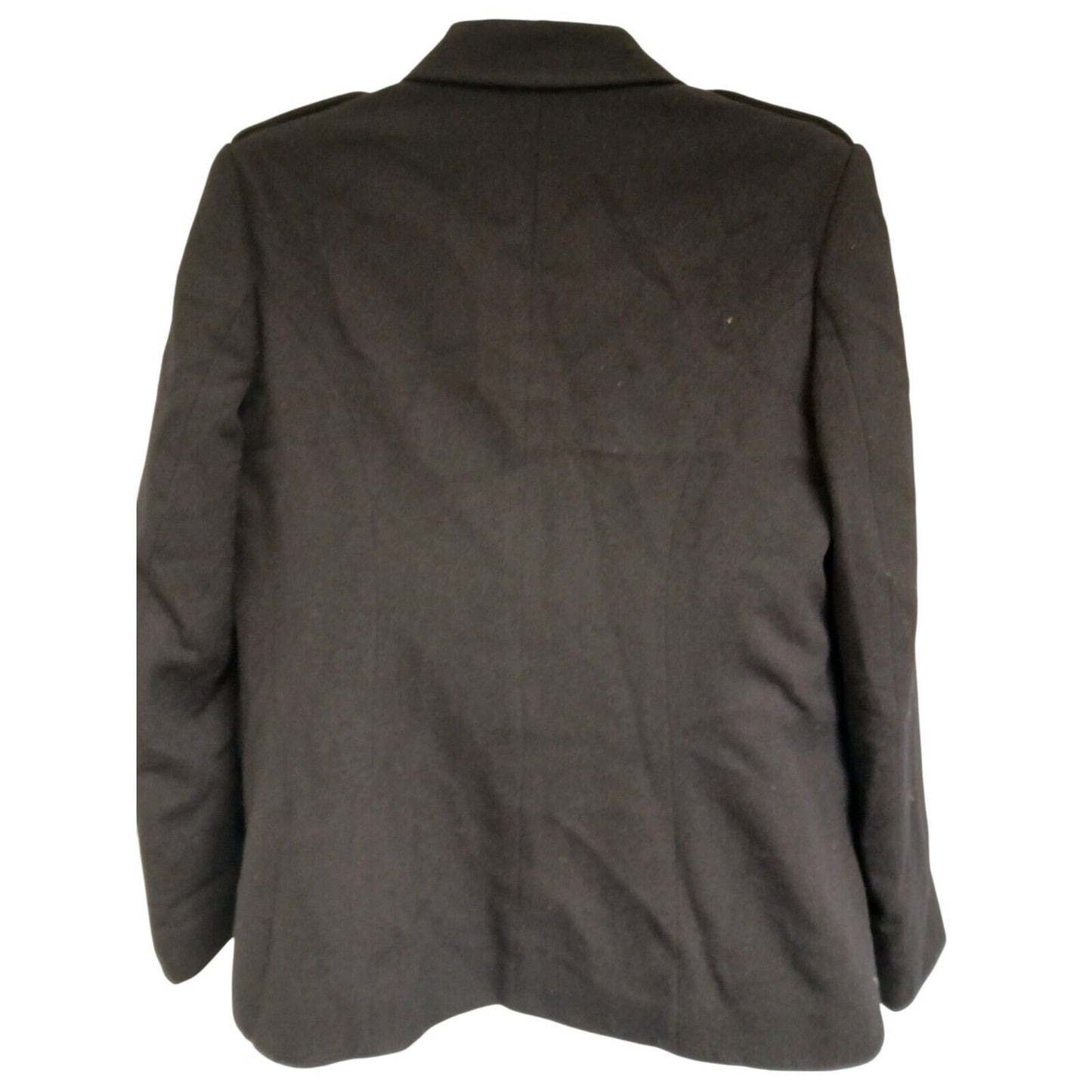 Ladies Vintage Military Tunic Blazer 100% Wool Police Female Dress Jacket Black