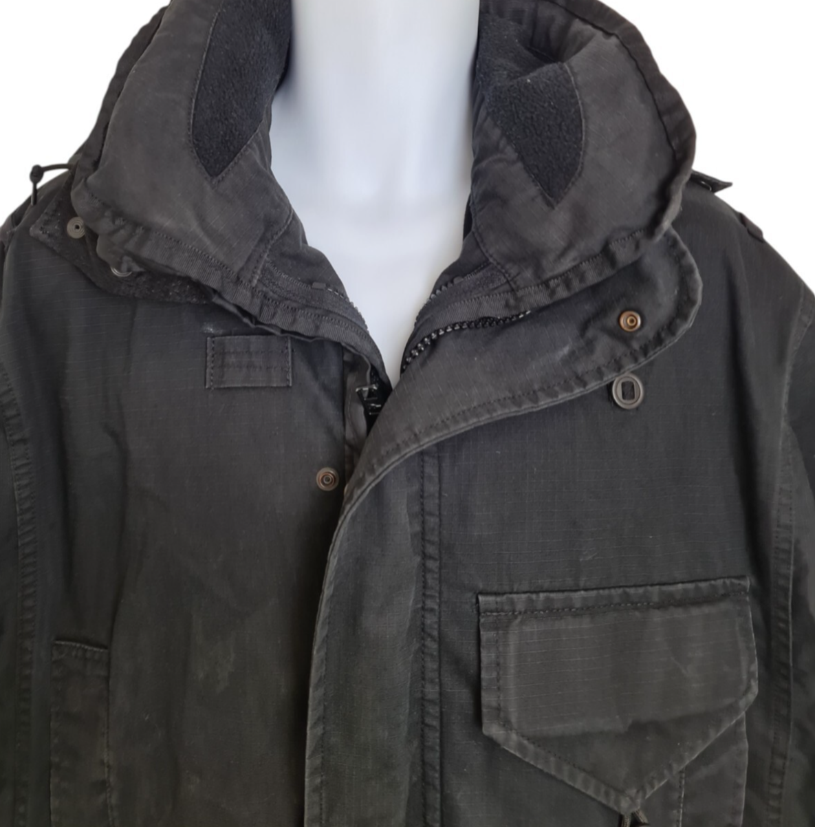 Arktis Rip Stop Smock 3/4 Coat Jacket Black Security Medium Wired Hood Ex Police