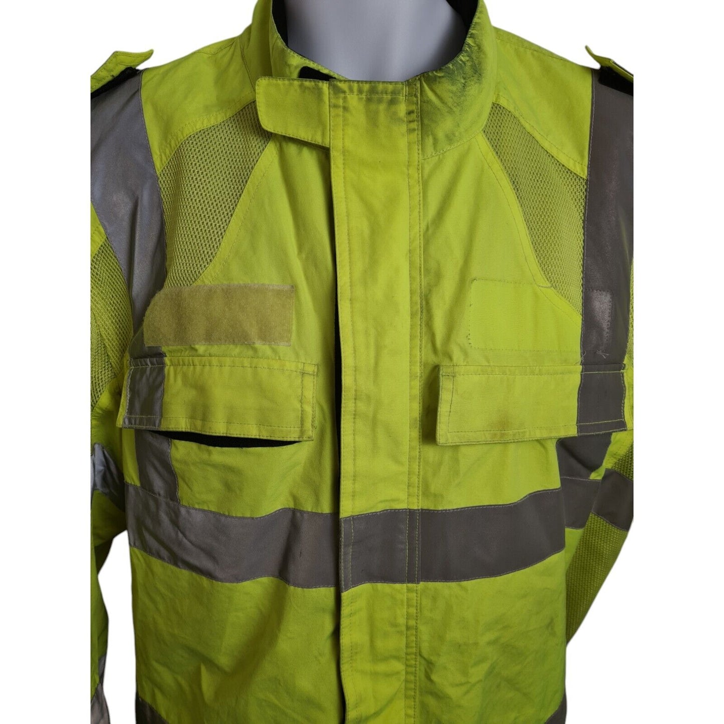 Halvarssons Motorbike Motorcycle Jacket Hi Vis Hi Viz Yellow Coat Winter Police