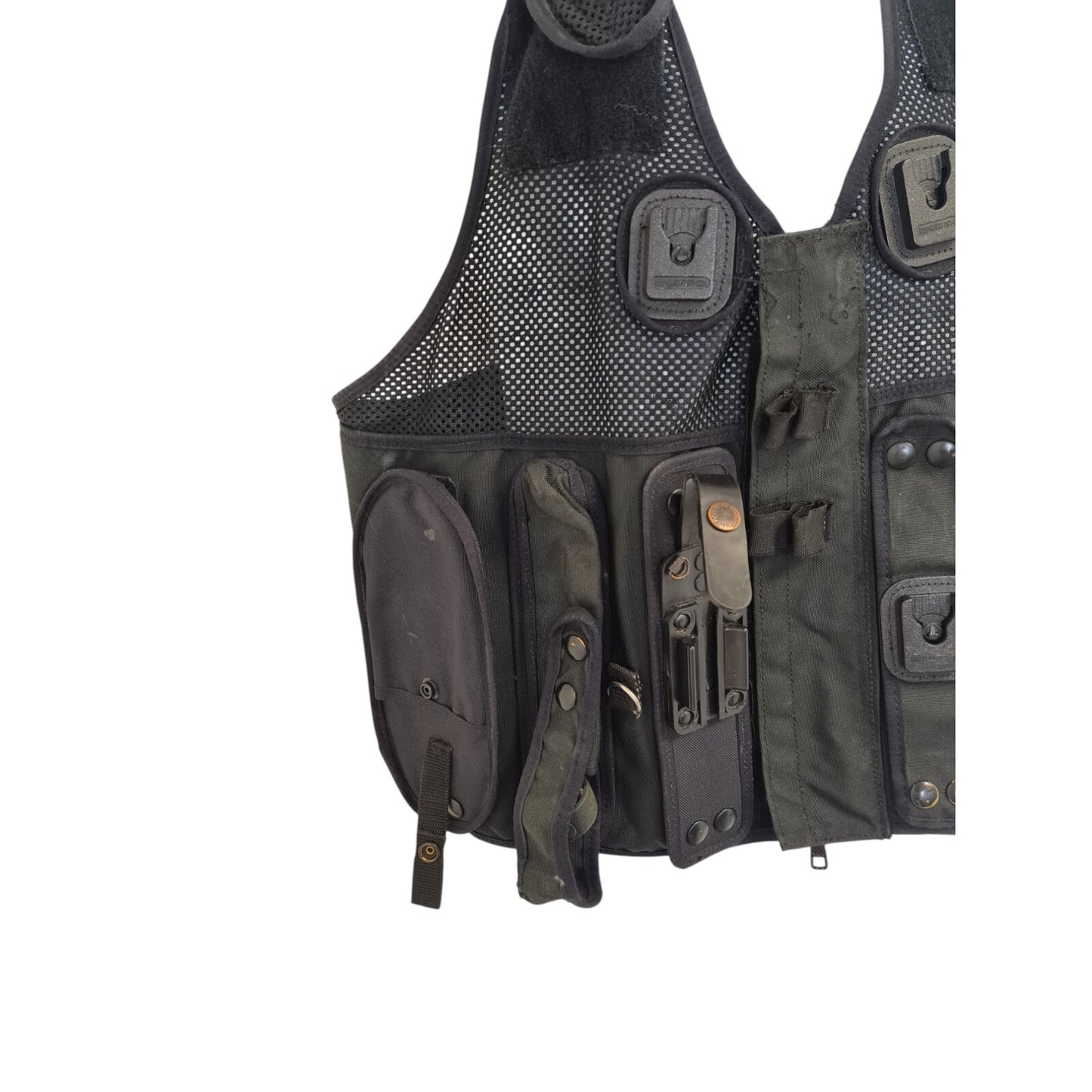 Tactical Vest Integrated Pouches Airsoft Security Police XL Black Doorman