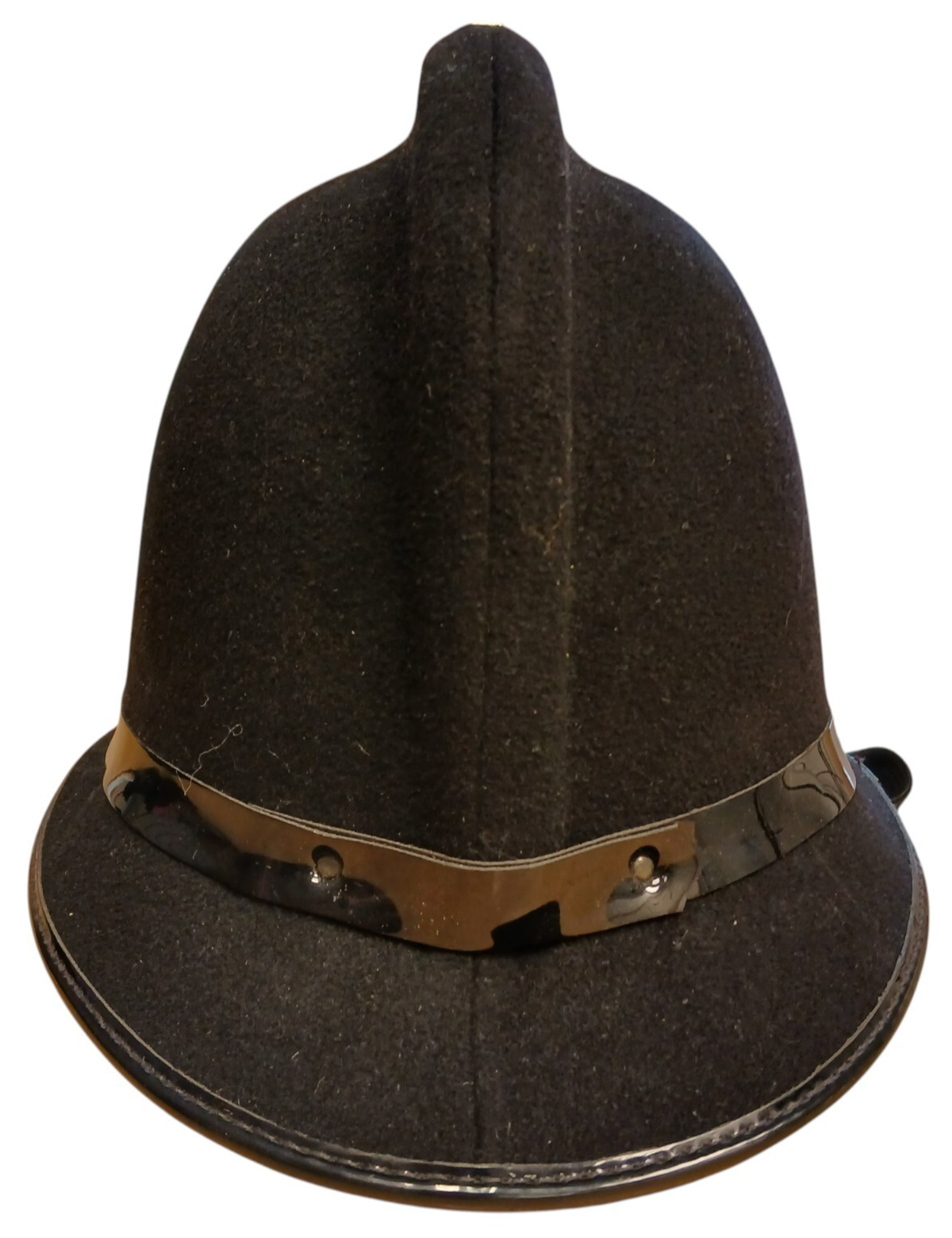 Police Helmet Coxcomb Custodian Black Band Bobby Collector TV Film A Grade