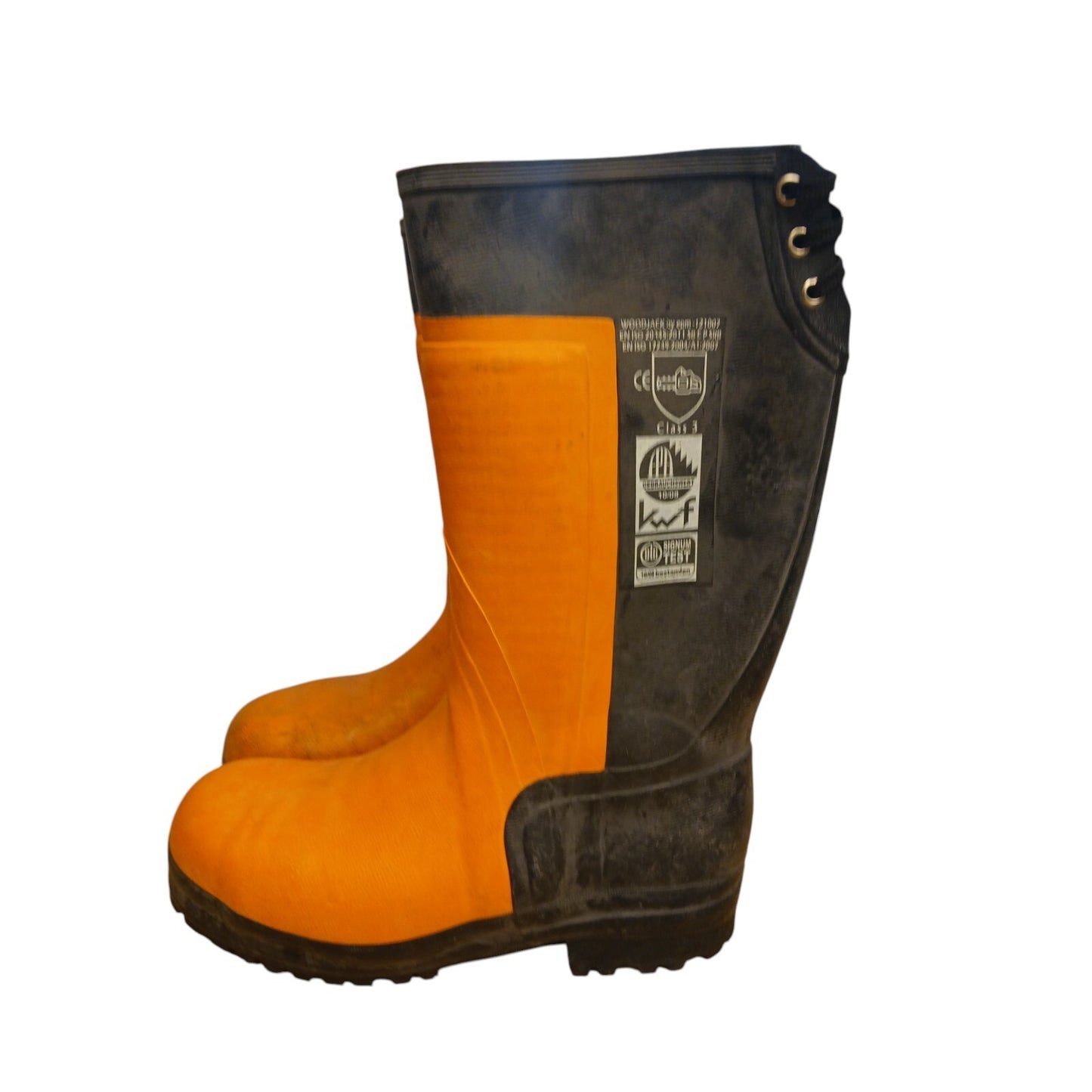 Chainsaw Boots Wellies Woodjack EPM Safety Orange Black Class 3 Size 12