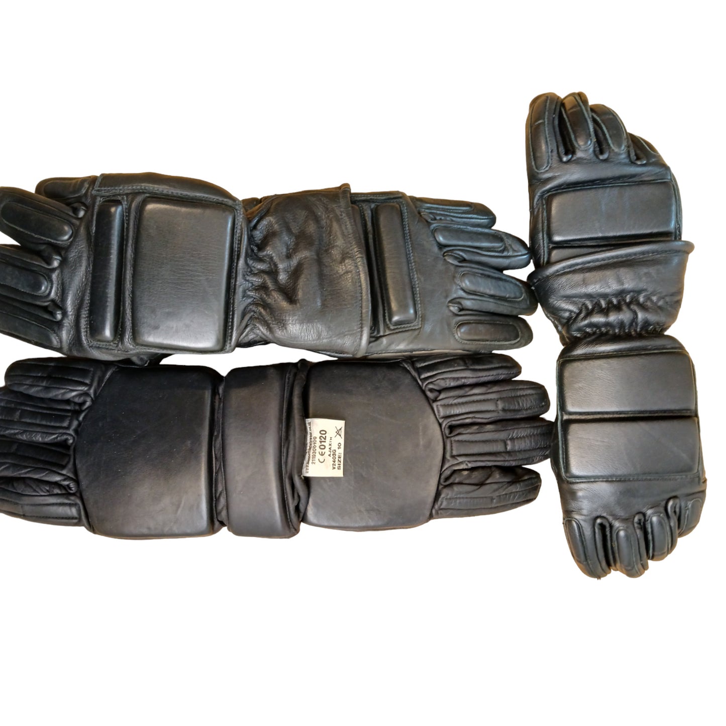Black Leather Riot Gloves Ex Police Various Sizes Public Order Security