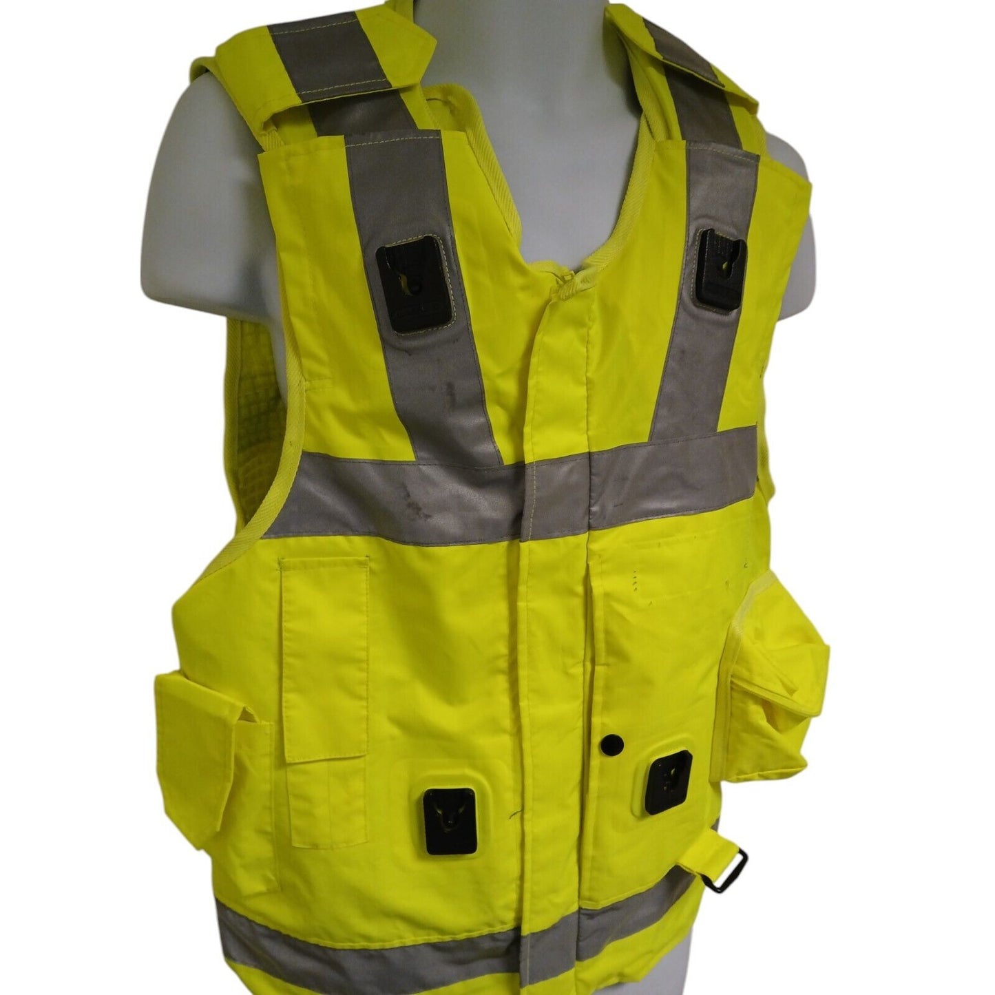 Tactical Vest Hi Viz Vis Yellow With Pouches Klickfast Large Security Ex Police