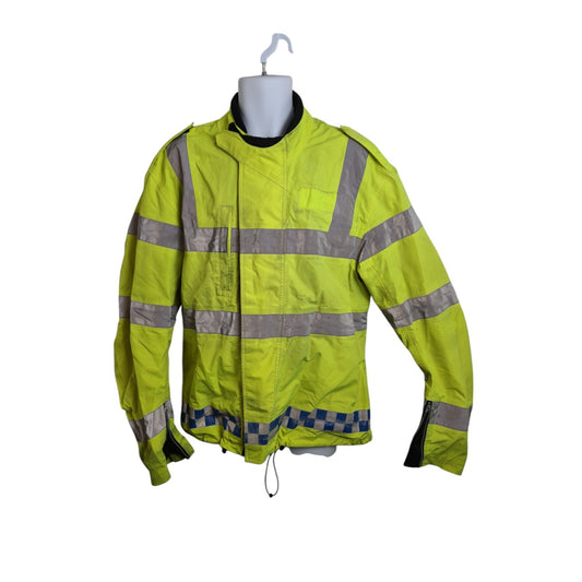 Halvarssons Motorbike Motorcycle Jacket Hi Vis Hi Viz Yellow Winter Coat Police