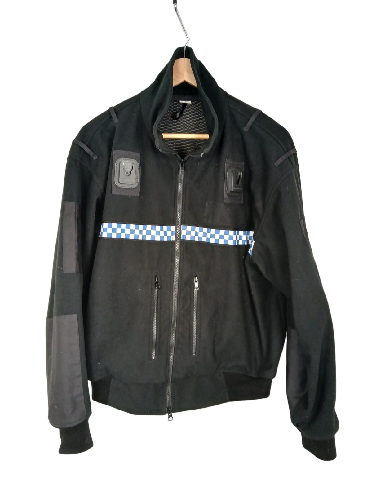Yaffy Fleece Jacket Windstopper Police Reflective Strip Warm Klickfast Black