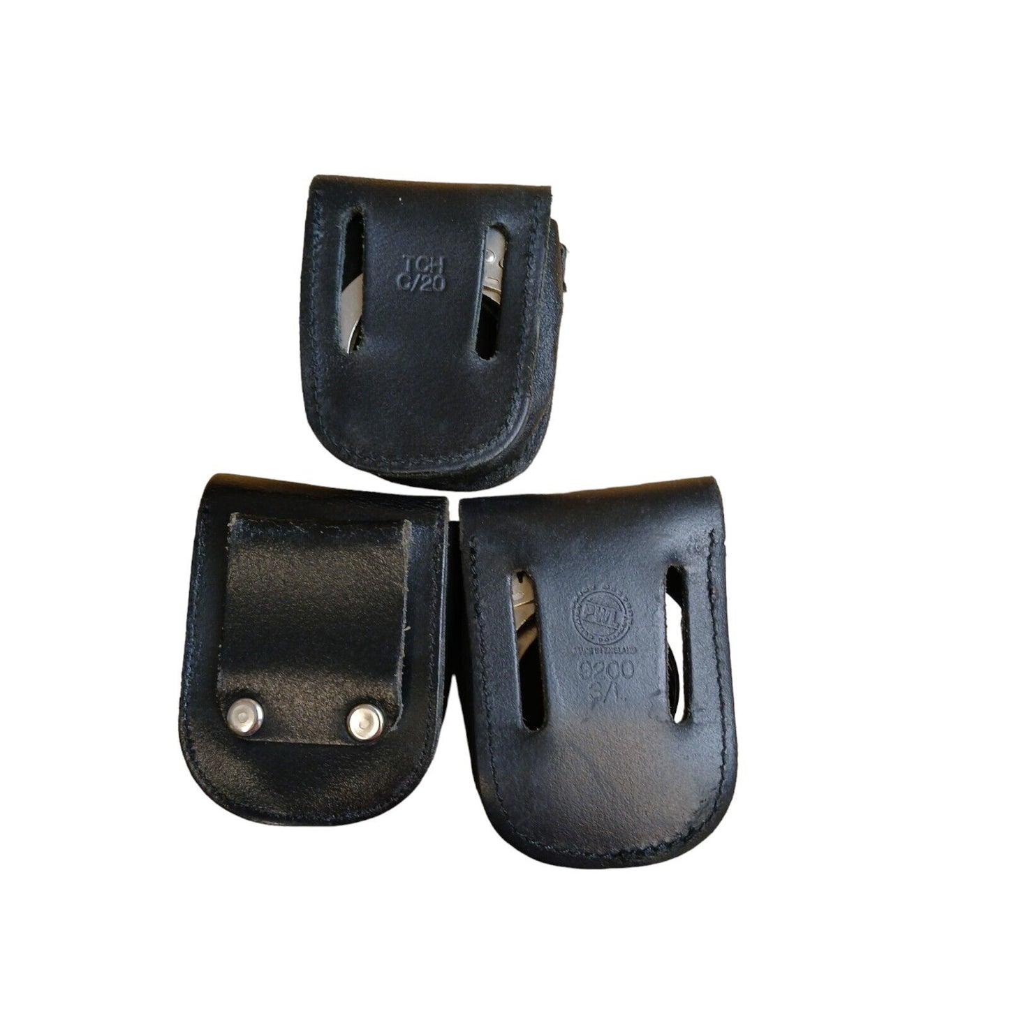 Hiatts Folding Handcuffs Cuffs With Leather Carry Pouch Genuine Police Security