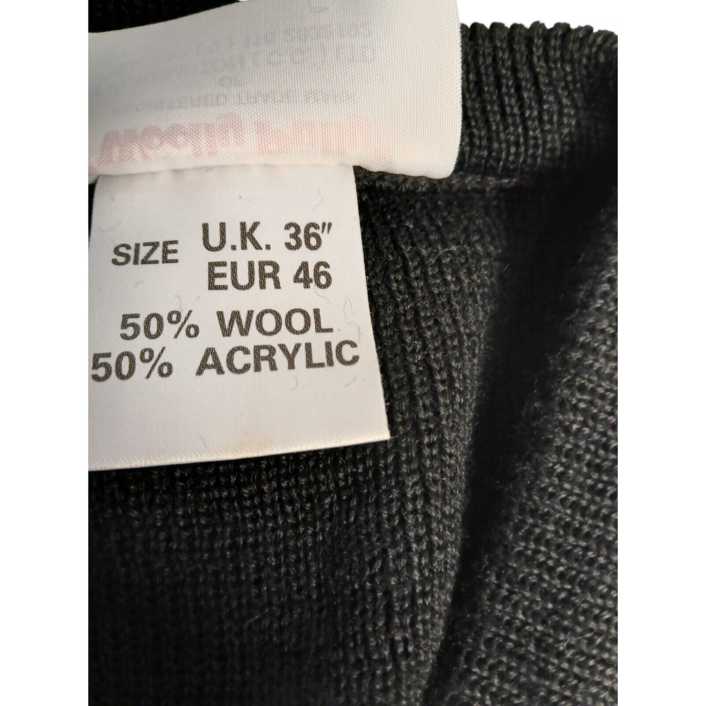 Woolly Pully Jumper Black V Neck 50% Wool Security Warm Hiking Farmer Ex Police