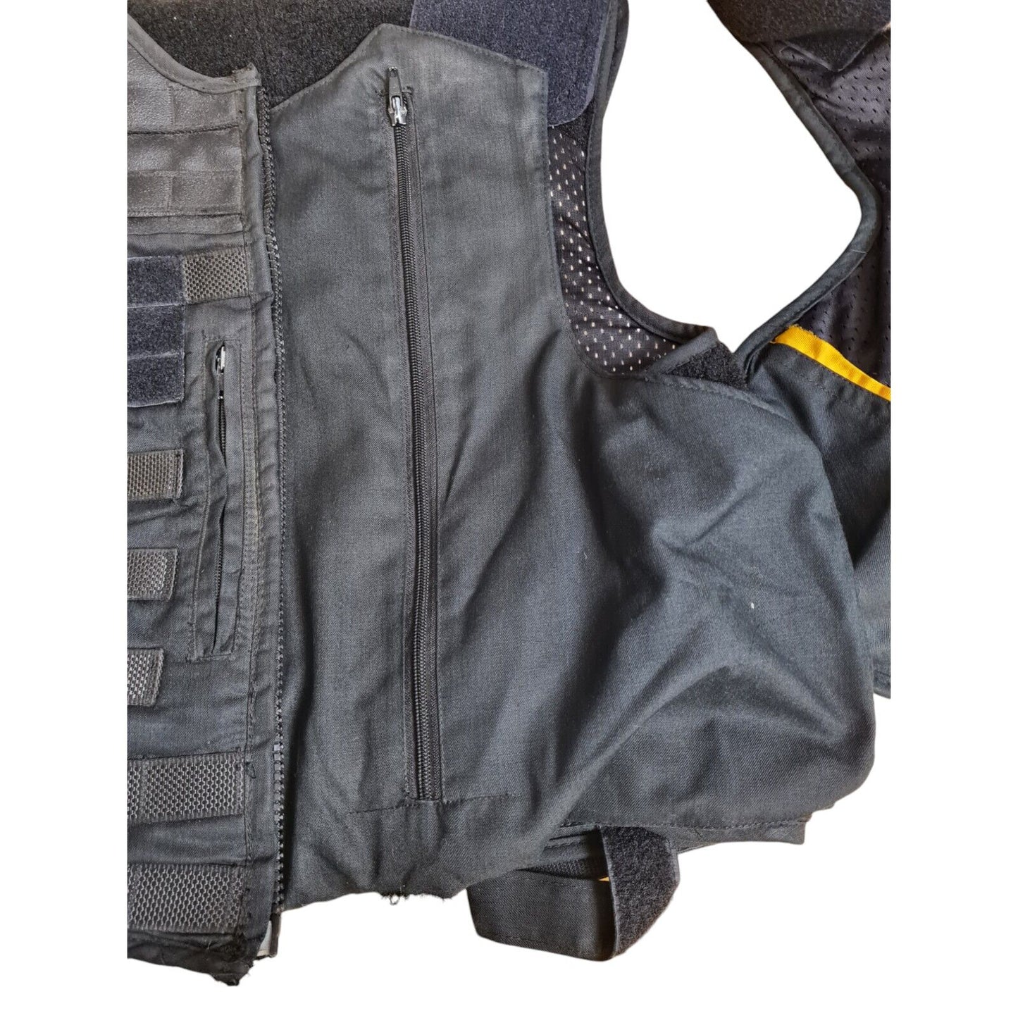 Black Tactical Molle Vest And Body Armour Stab Spike Vest Cover 40L Ex Police