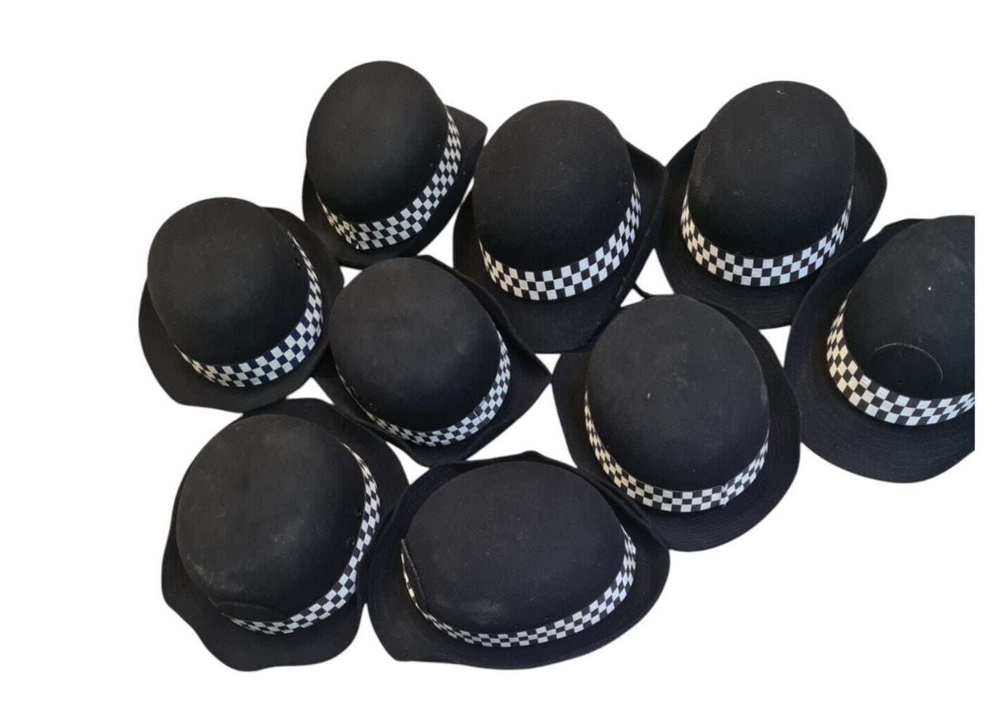 WPC Bowler Hat Bundle Restoration Black & White Checked Band Mixed Sizes Police