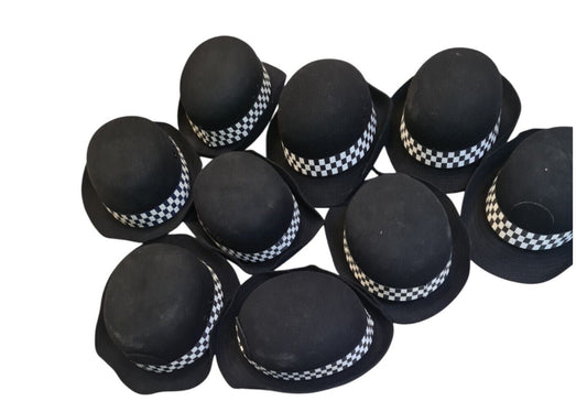WPC Bowler Hat Bundle Restoration Black & White Checked Band Mixed Sizes Police