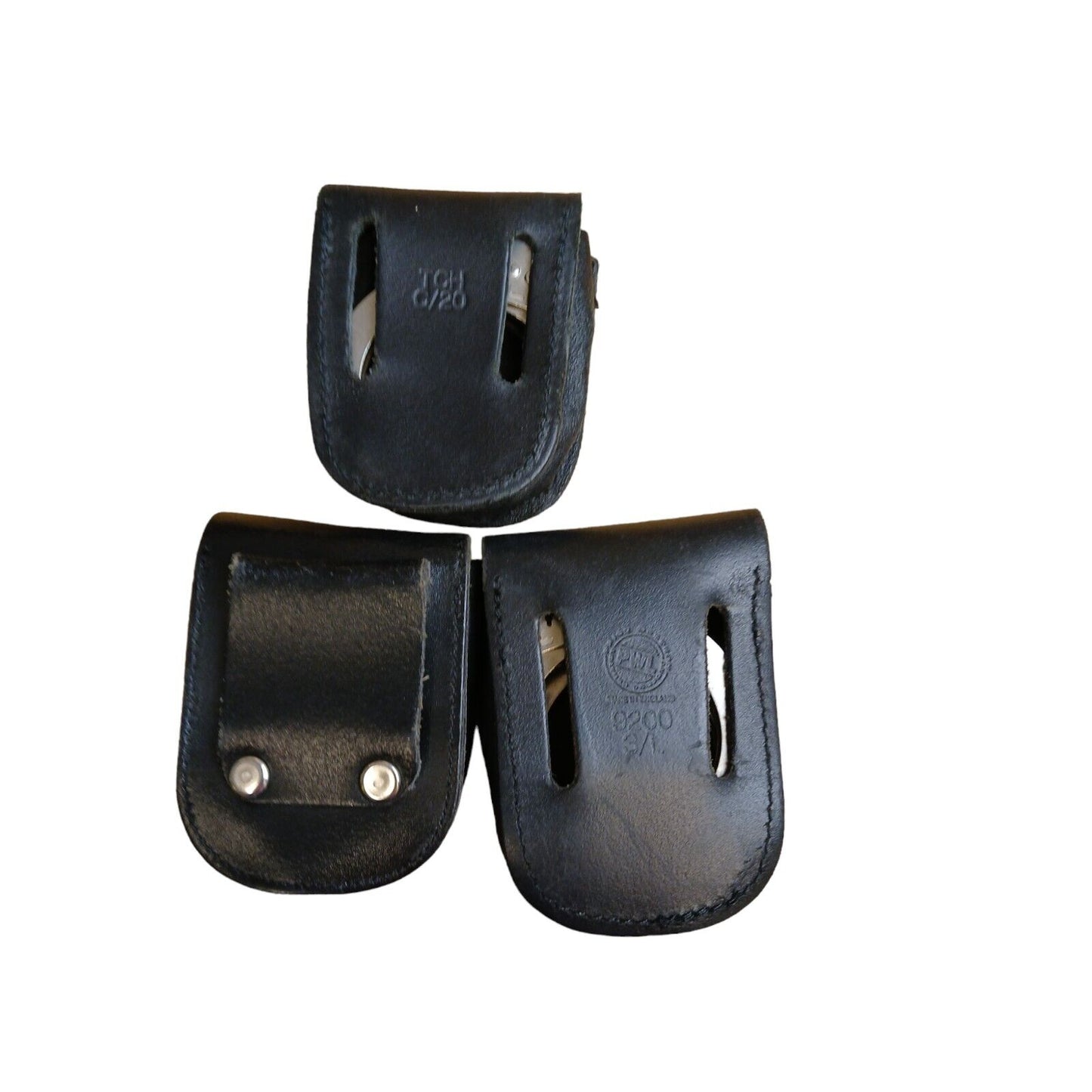 Hiatts Folding Handcuffs Cuffs With Leather Carry Pouch Genuine Police Security