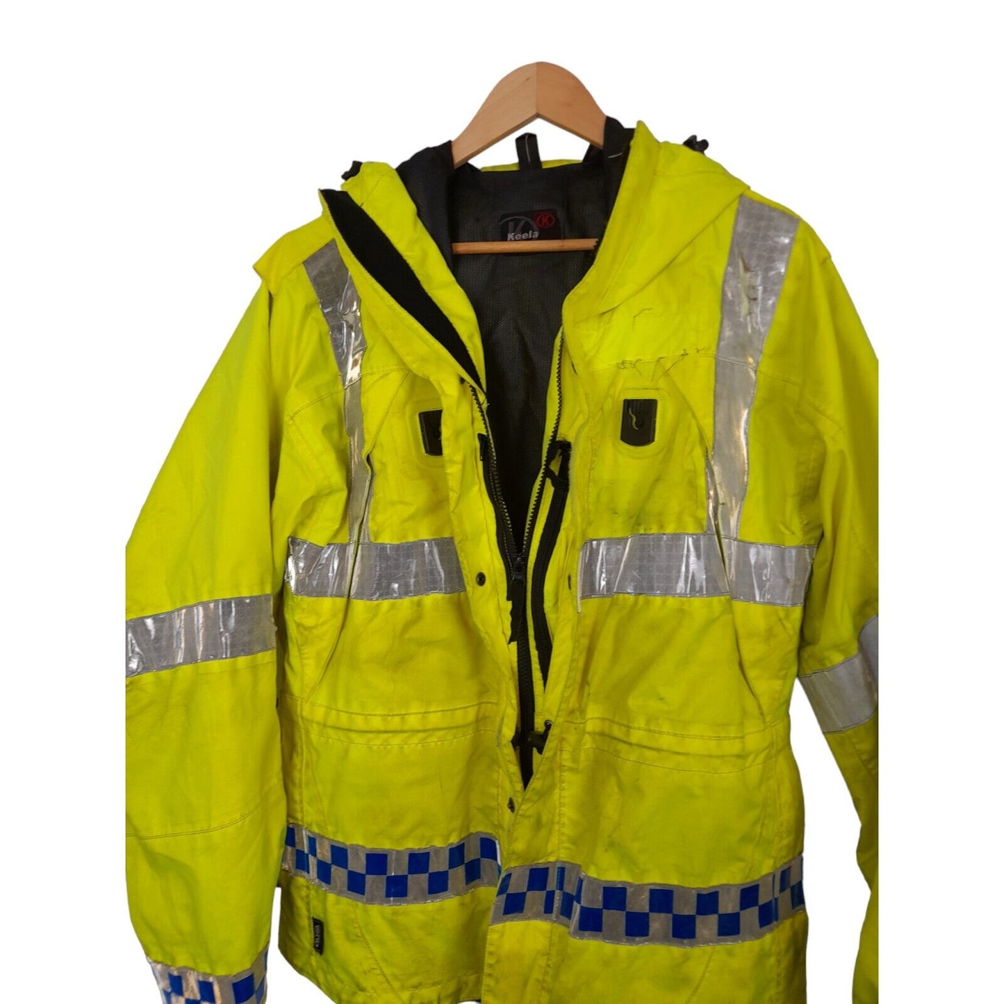 Keela Hi Vis Jacket ExPolice Waterproof Anorak Security EmergencyRecovery GradeB