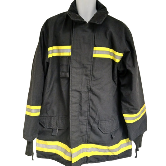 Firefighter Jacket Black Hi Vis Viz Fireman Uniform Coat Goretex Reflective A