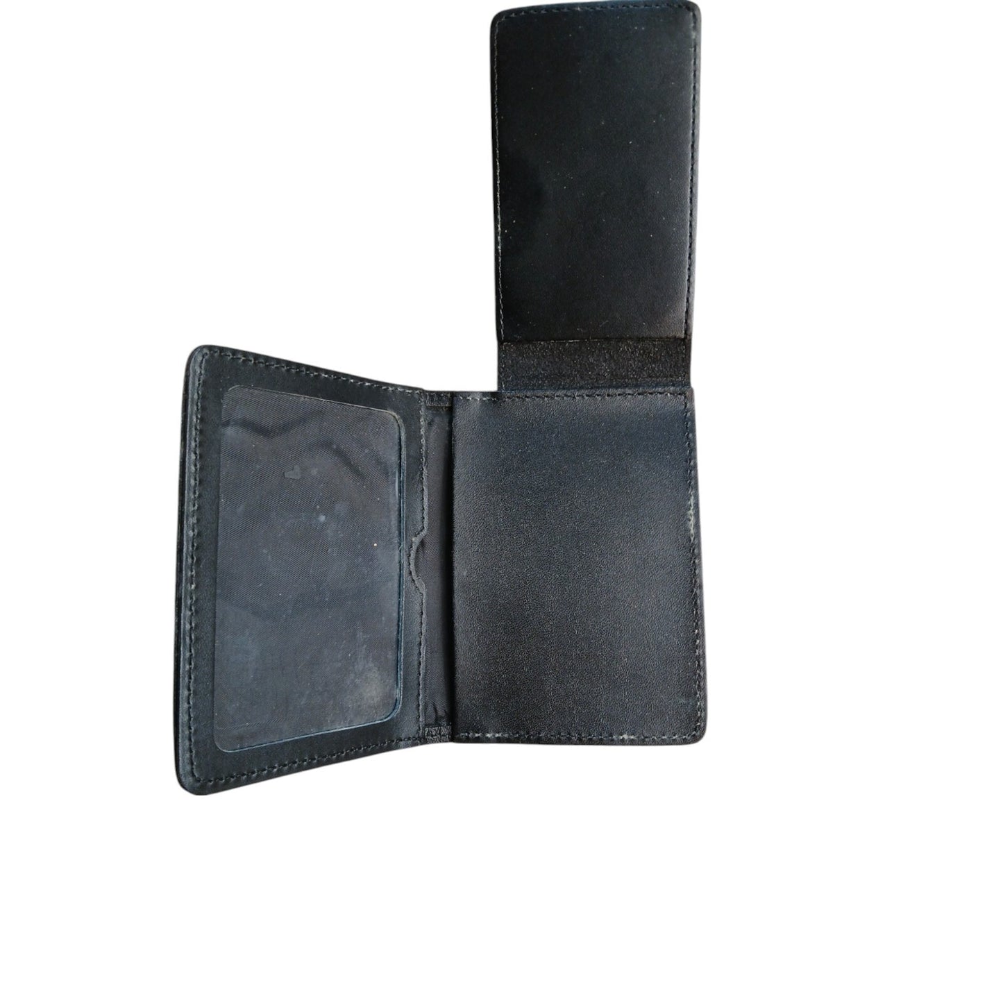 Leather Police Badge Wallet Warrant Card ID Flip Holder Black Security Military