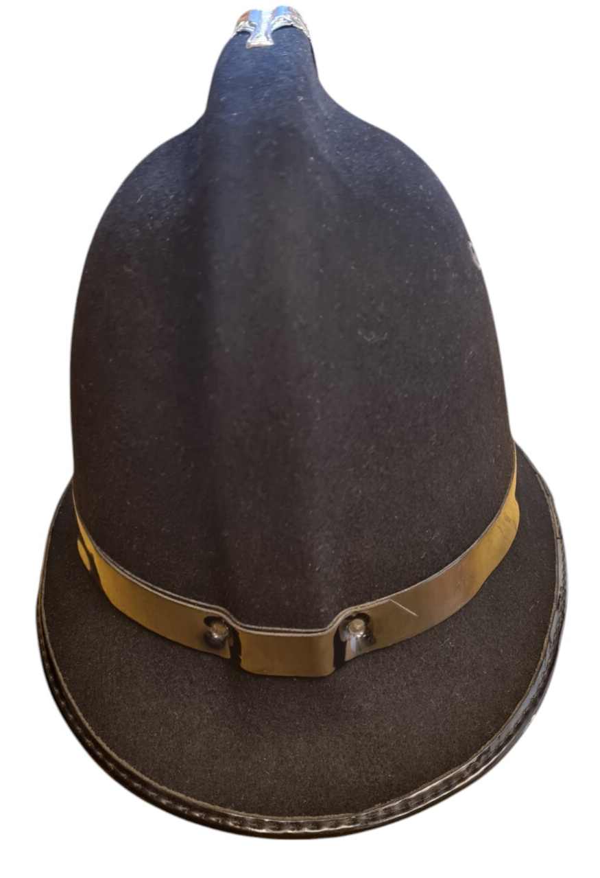 Police Helmet Coxcomb Custodian Black Band Bobby Collector TV Film A Grade
