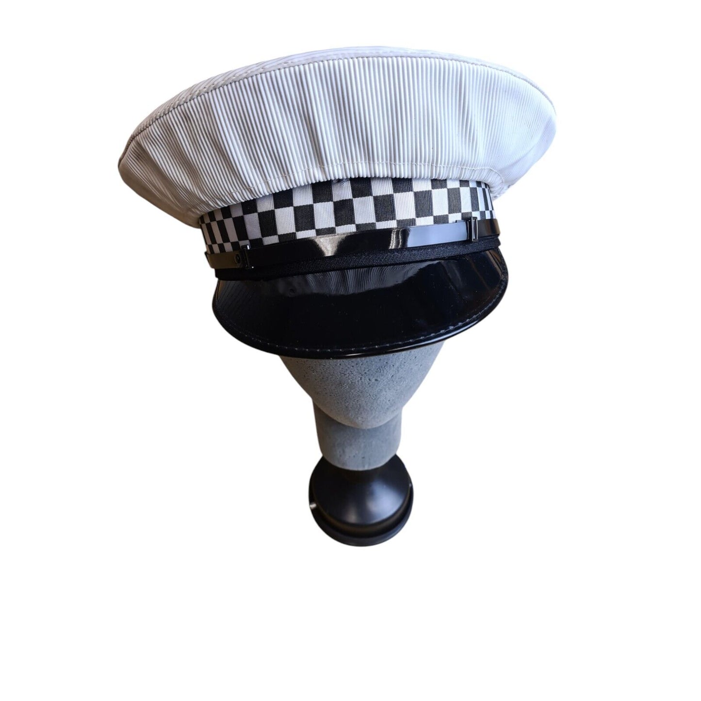 Traffic Officer Peak Cap Hat Cover Black & White Ex Police Issue Collector 54 TV
