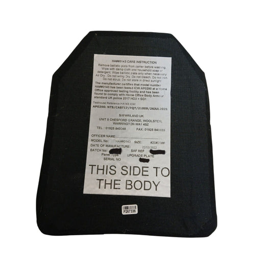 Safariland Ballistic Plate H03 SG1 Stab Spike Body Armour Protection Airsoft