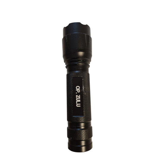 OP.Zulu Tactical Torch Flashlight Black LED Security Camping Pocket Size Bright