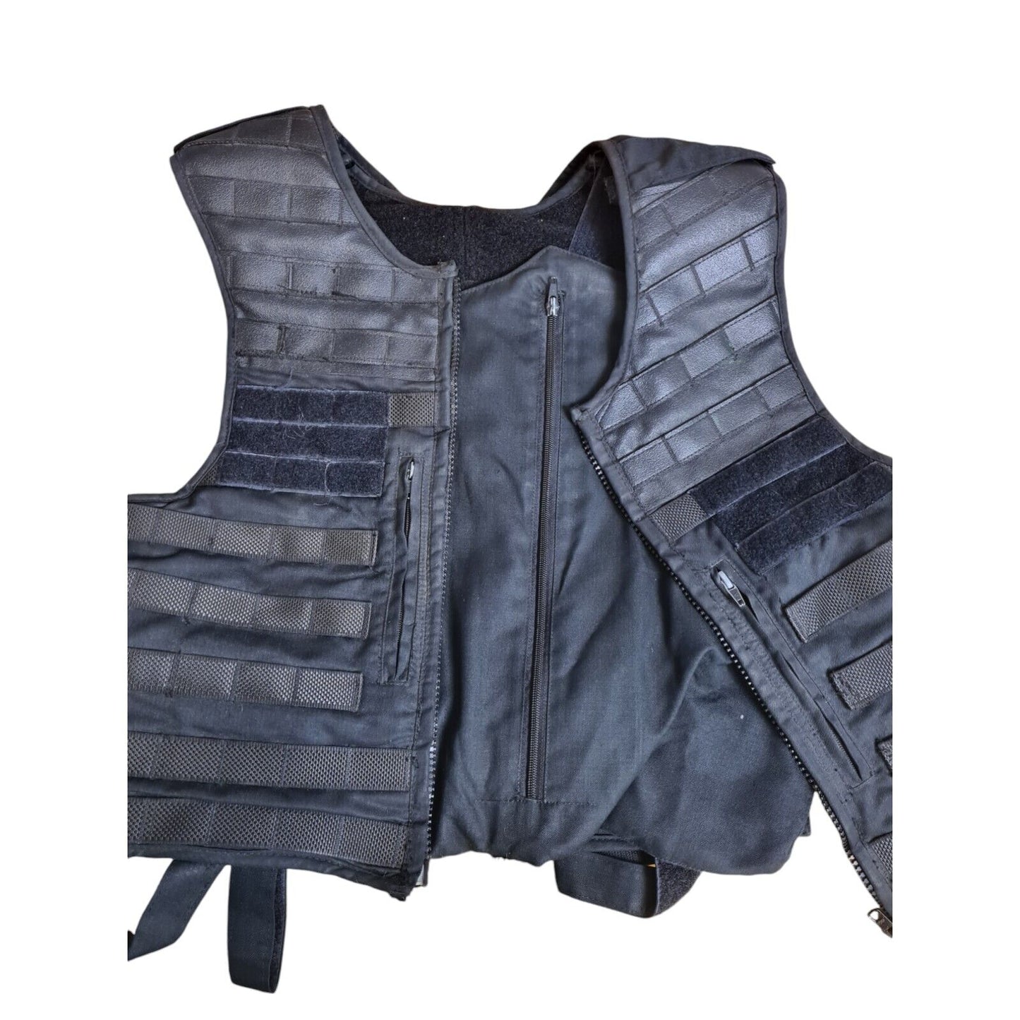 Black Tactical Molle Vest And Body Armour Stab Spike Vest Cover 40L Ex Police