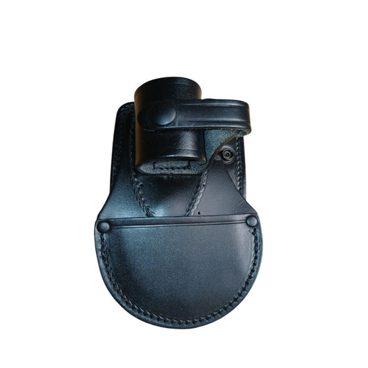 PWL Leather Handcuff Holder Rigid Black Ex Police Multi Positional Speedcuff LH