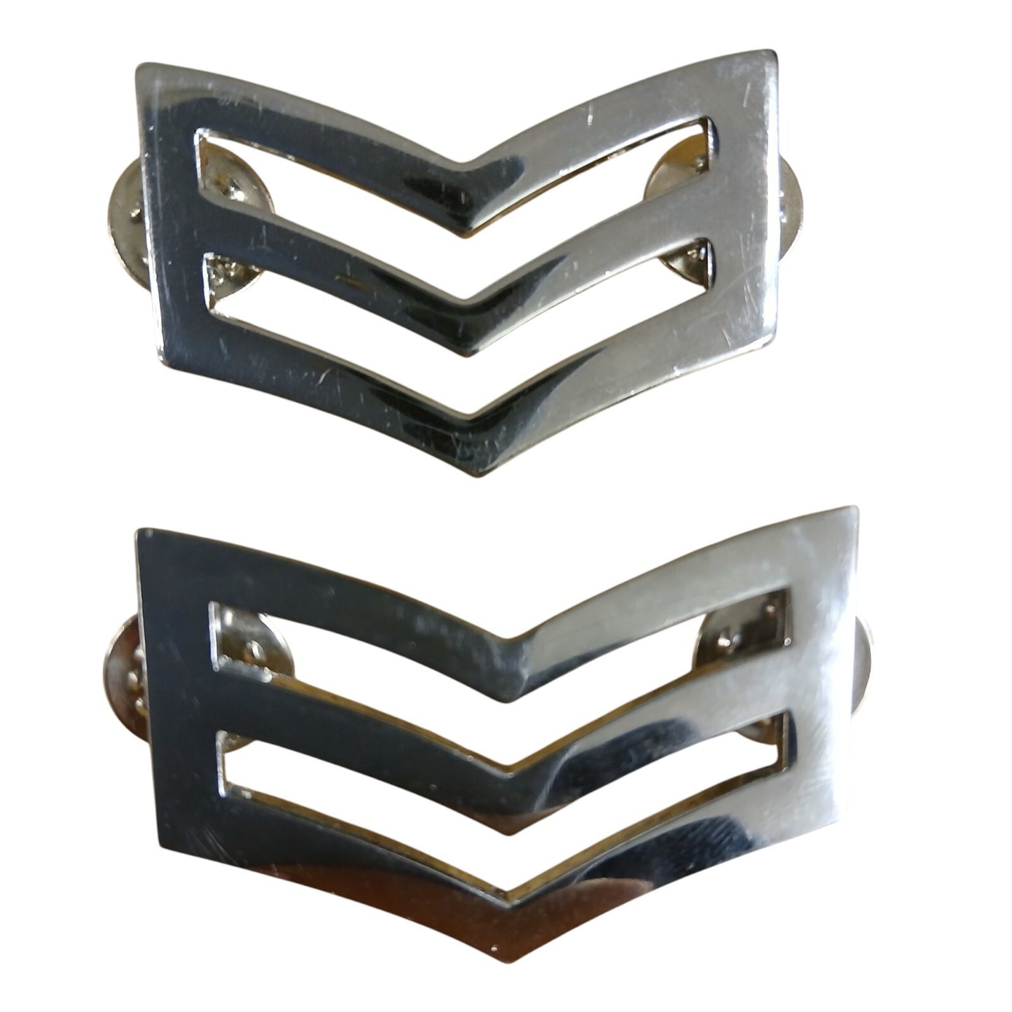 Police Sergeant Stripes Badge Metal Chevrons Pair Rank Officer Insignia SGT Cop