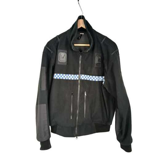Yaffy Fleece Jacket Windstopper Police Reflective Strip Warm Klickfast Black