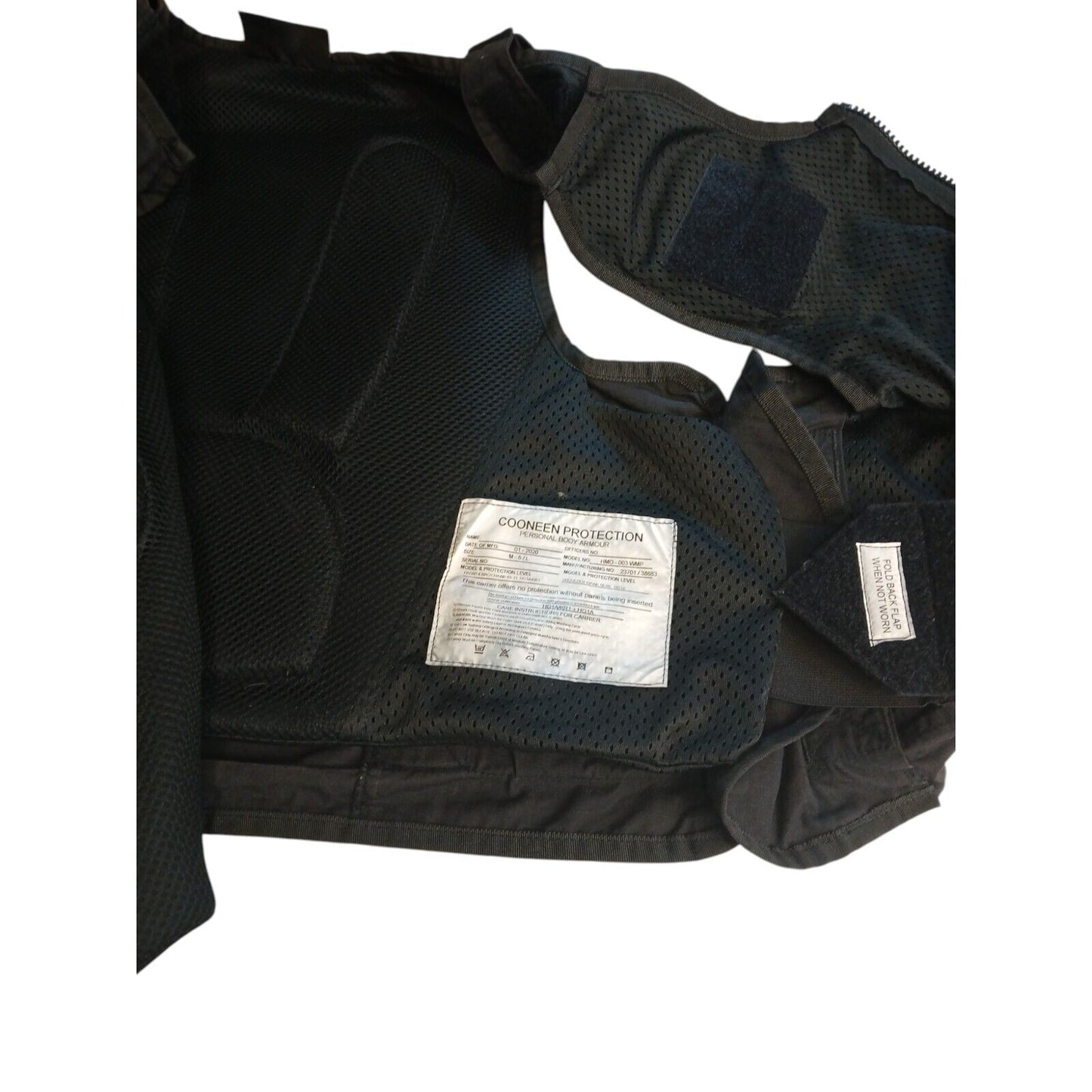 Cooneen Stab Vest Ripstop Body Armour Cover Radio Loop Police Black Security