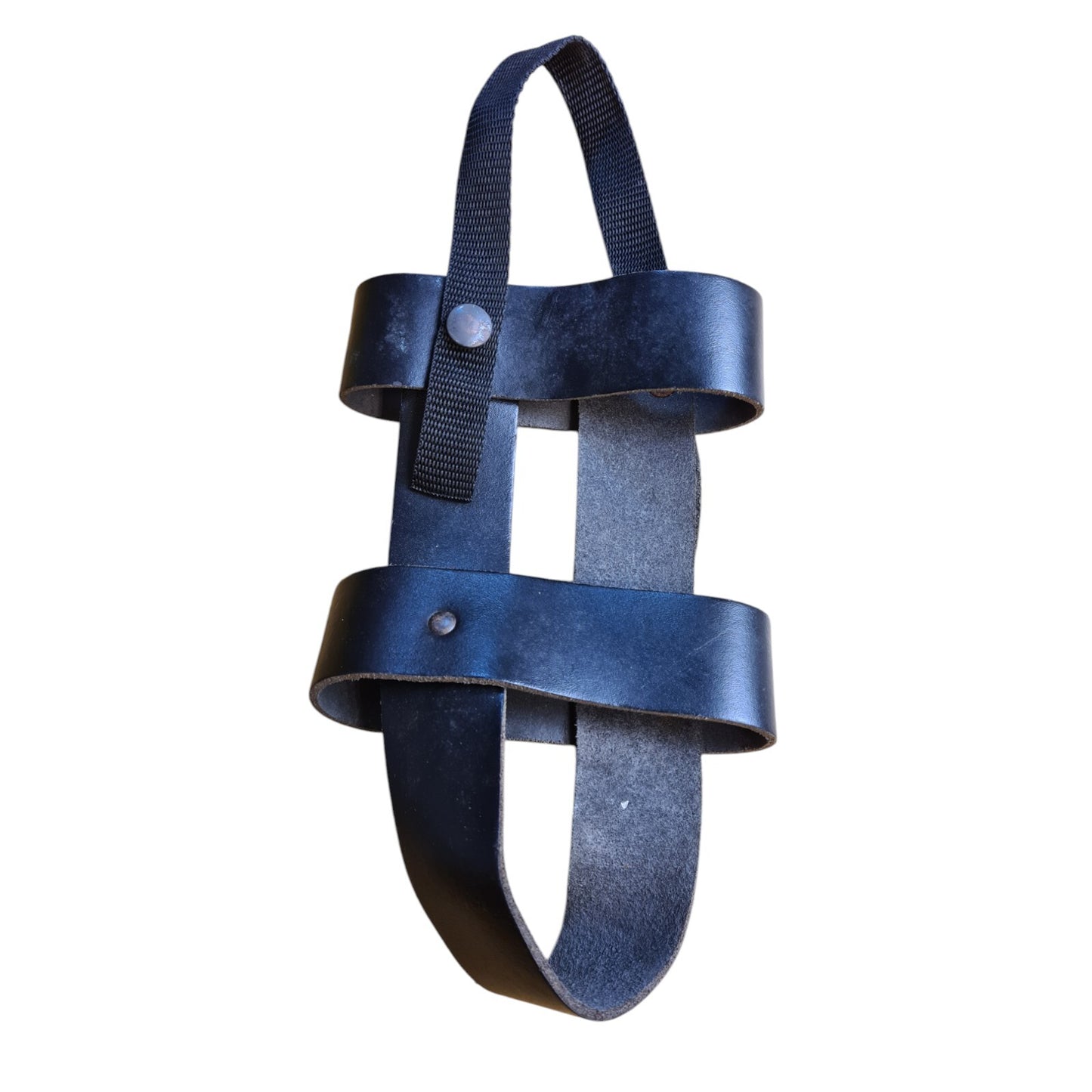 Leather and Nylon Bottle Drinks Holder Belt Loop Black Security Hiking Festival