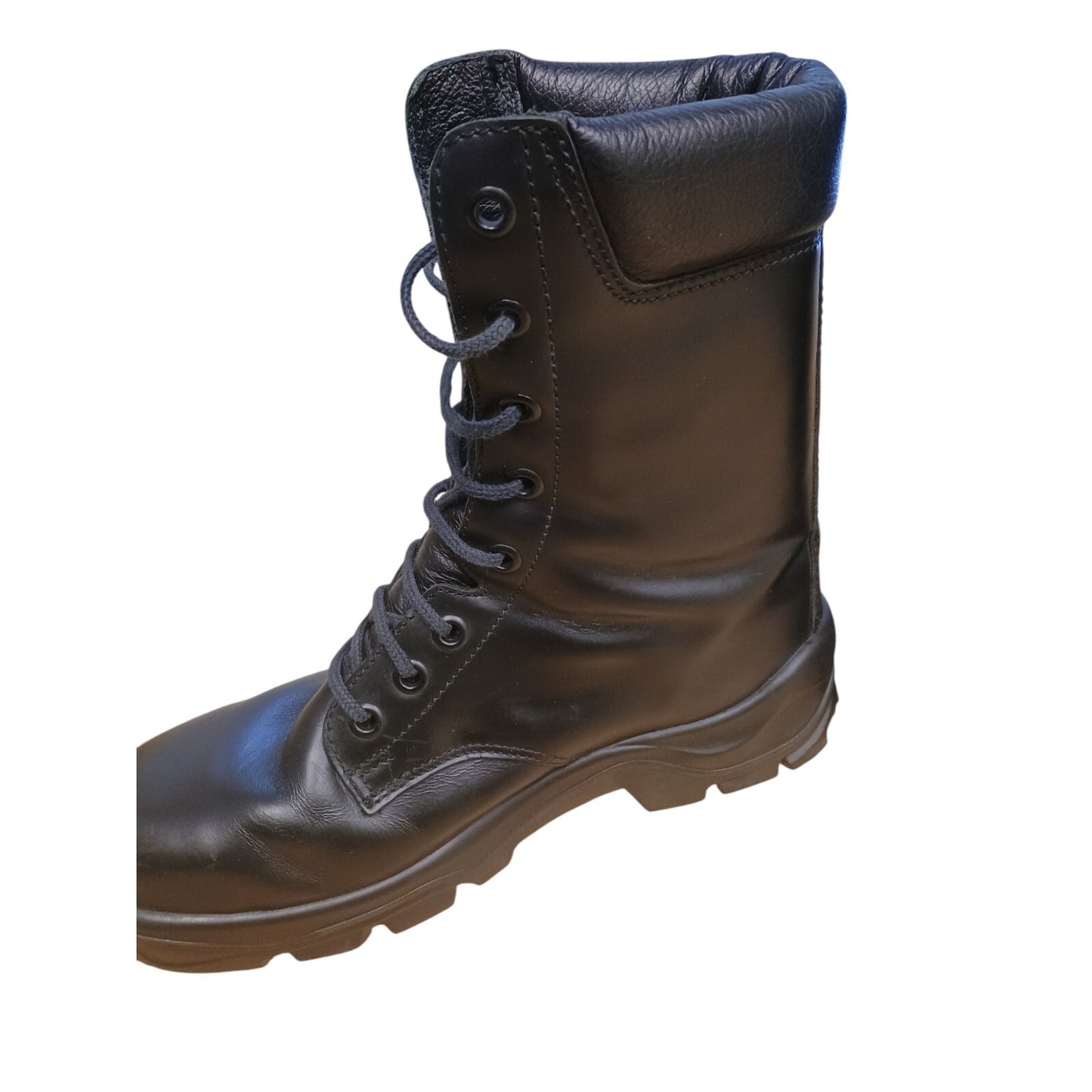Bata Leather Combat Boots Higher Steel Toe Cap Size 7 Security Work Wear Black