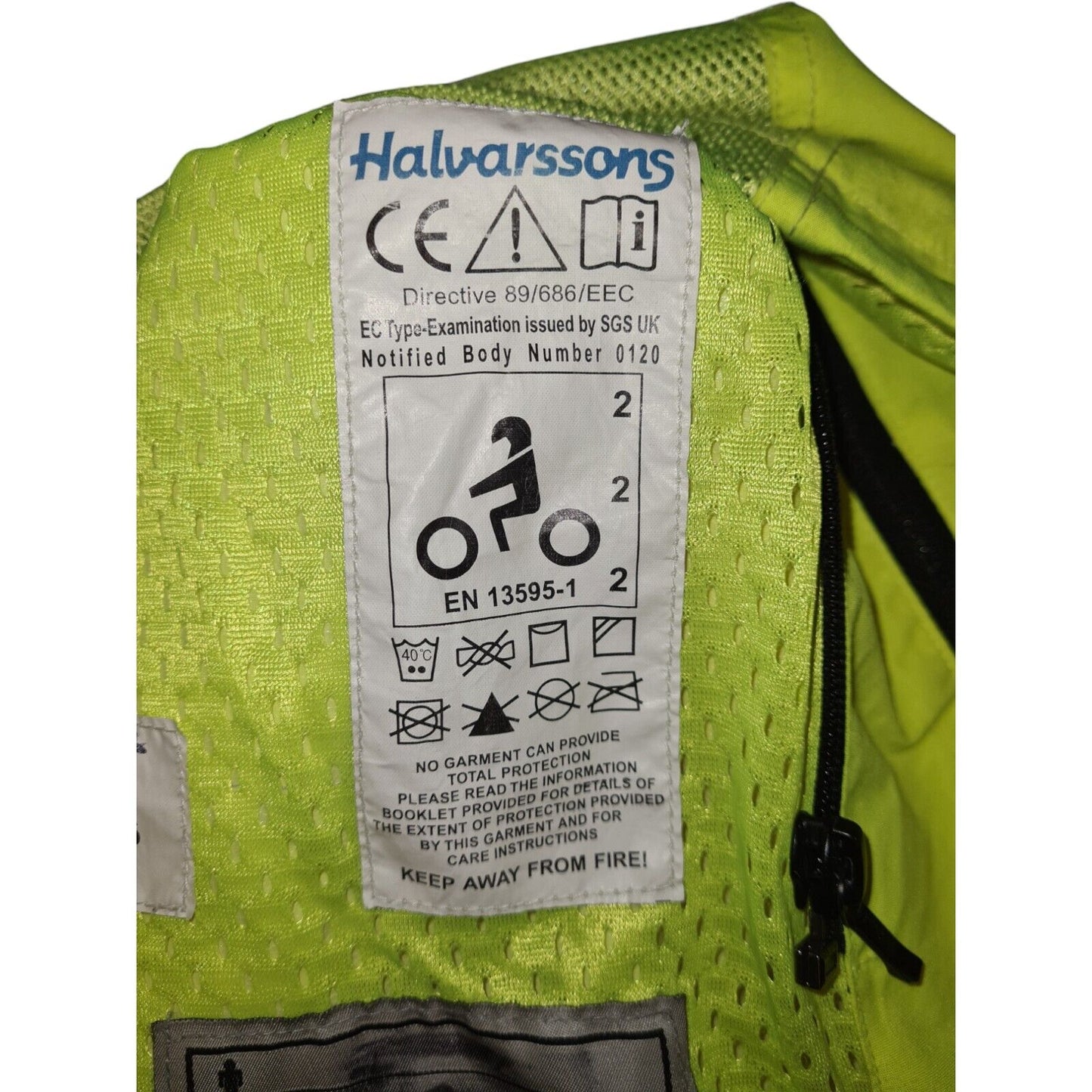 Halvarssons Motorbike Motorcycle Jacket Hi Vis Hi Viz Yellow Coat Winter Police
