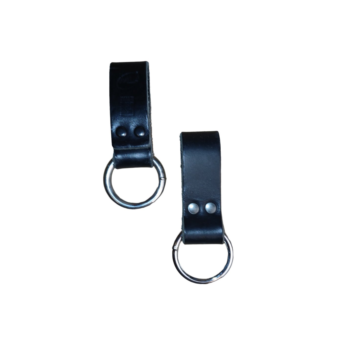 Leather Duty Belt Loop with RIng Black Ex Police Security Hiking Dog Walking