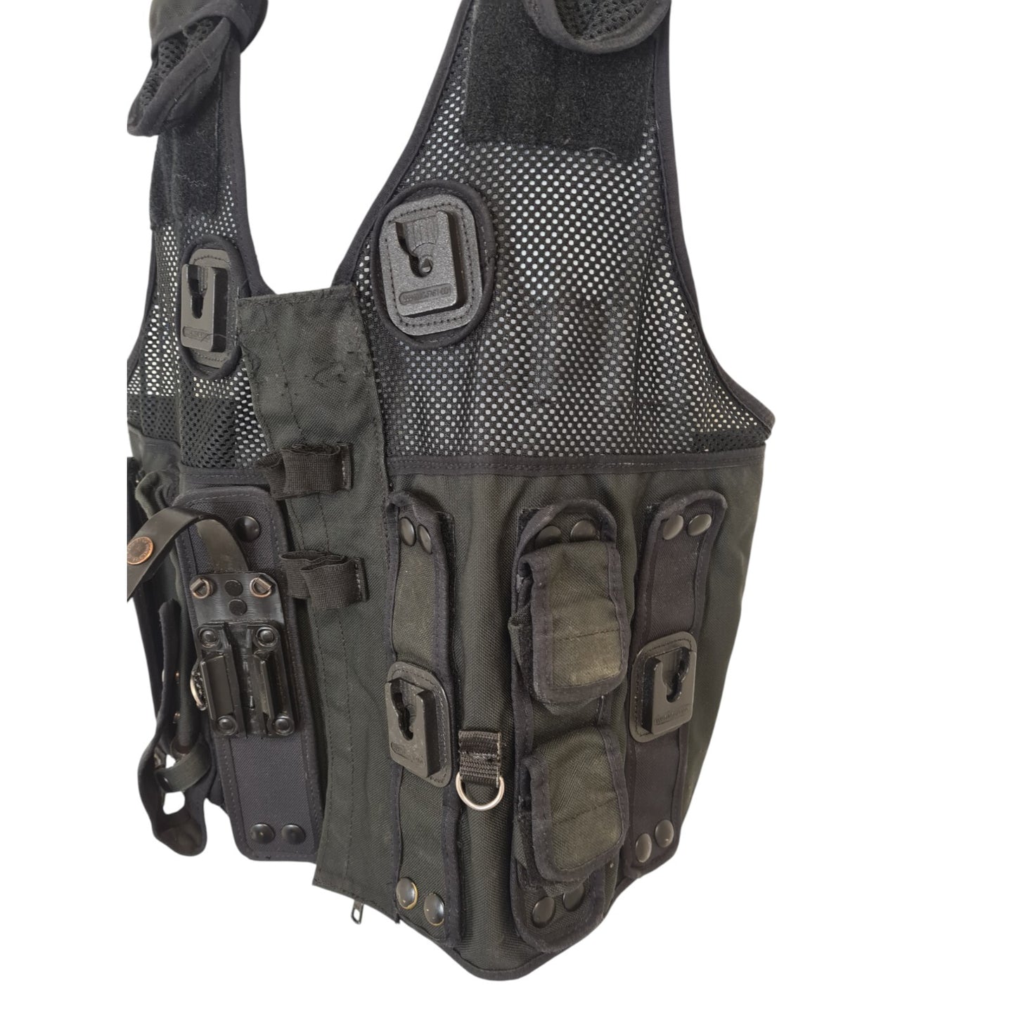 Tactical Vest Integrated Pouches Airsoft Security Police XL Black Doorman