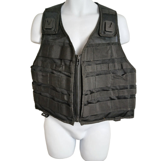 Protec Molle Tactical Vest Black 2x Klickfast Docks Size S Ex Police Security