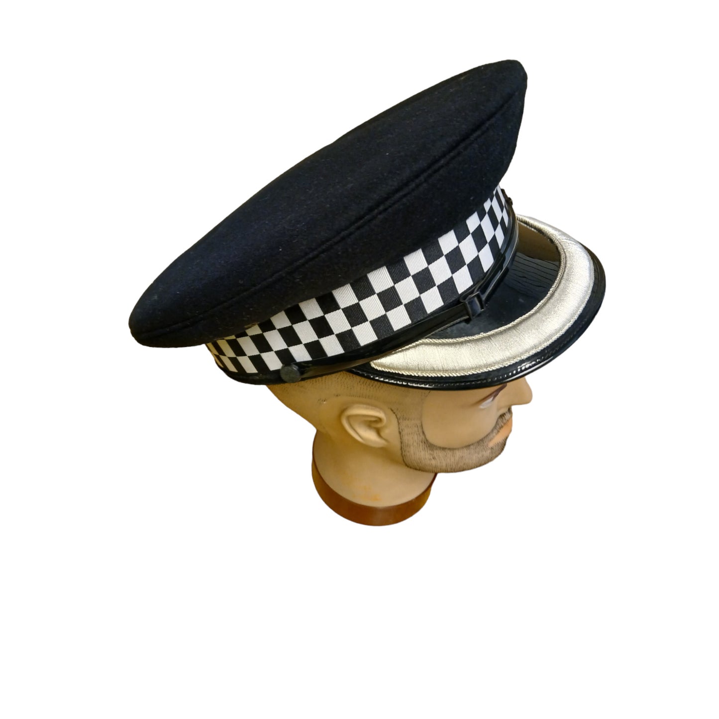Ex Police Flat Peaked Cap Chief Superintendent Silver Banded Film TV Collector