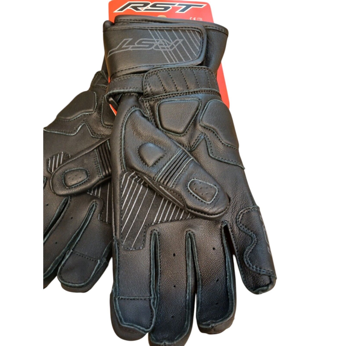 RST Fulcrum Leather Gloves Mens Motorcycle Motorbike Bike Medium Size 9 Black
