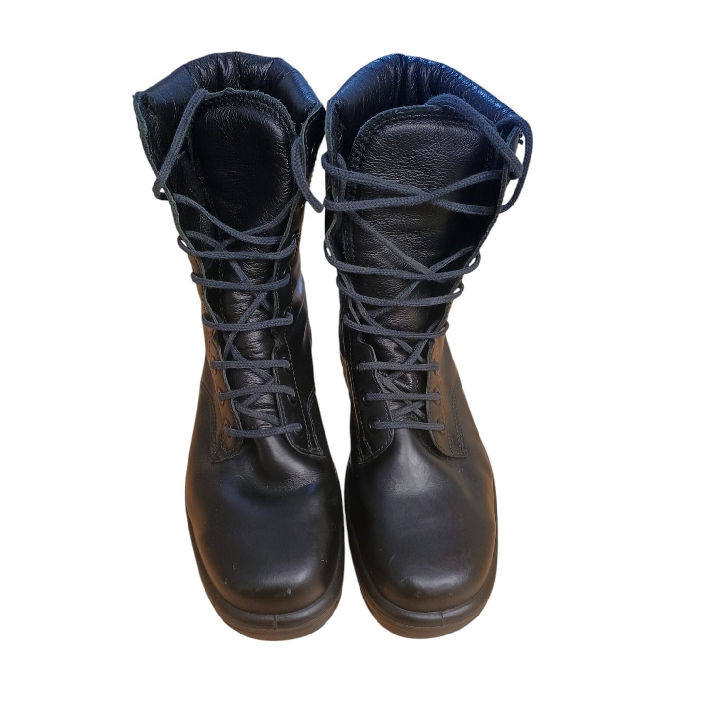 Bata Leather Combat Boots Higher Steel Toe Cap Size 7 Security Work Wear Black