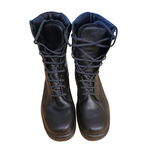 Bata Leather Combat Boots Higher Steel Toe Cap Size 7 Security Work Wear Black