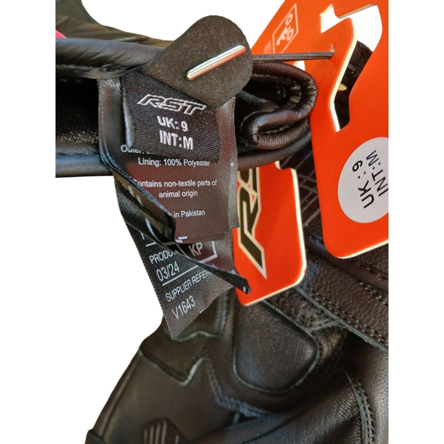 RST Fulcrum Leather Gloves Mens Motorcycle Motorbike Bike Medium Size 9 Black