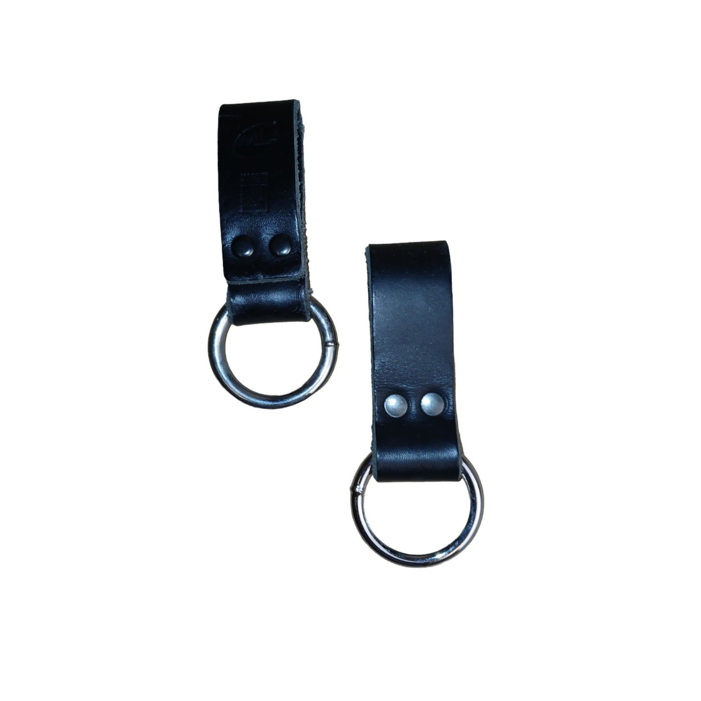 Leather Duty Belt Loop with RIng Black Ex Police Security Hiking Dog Walking