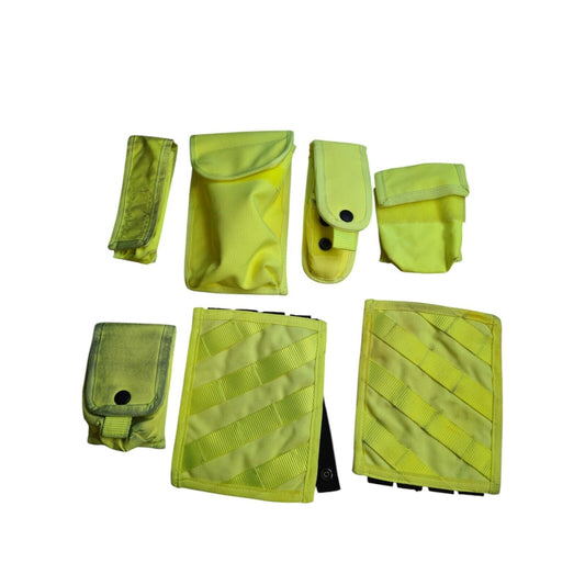 Molle Pouches Bundle x7 Hi Vis Hi Viz Yellow Police Security Airsoft Equipment