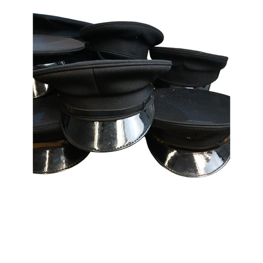 Police Peaked Caps x 10 Bundle Black Ex Police Used Grade B Restoration Upcycle