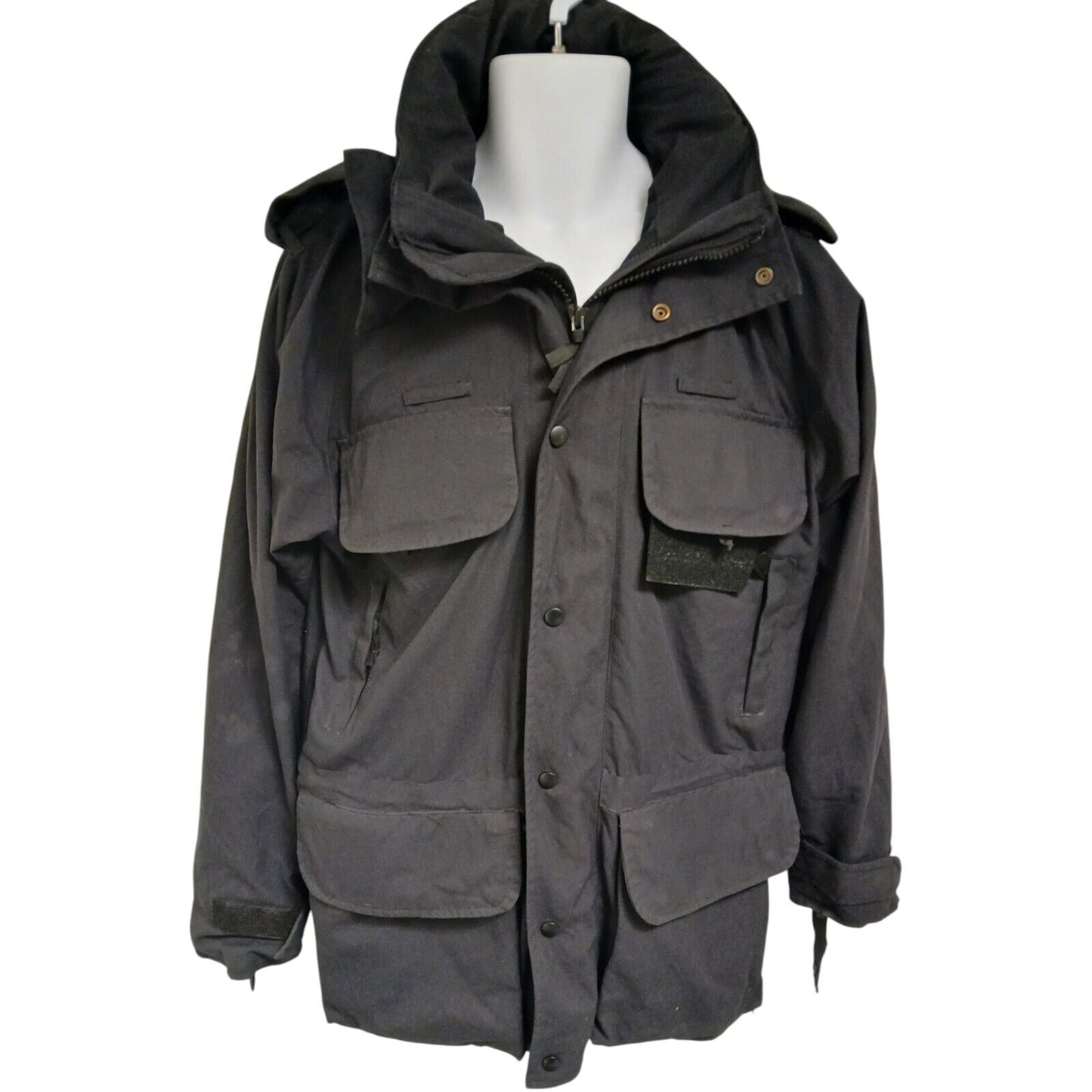 Waterproof Jacket 3/4 Length Ex Police Security Black Parka Coat Wet Weather