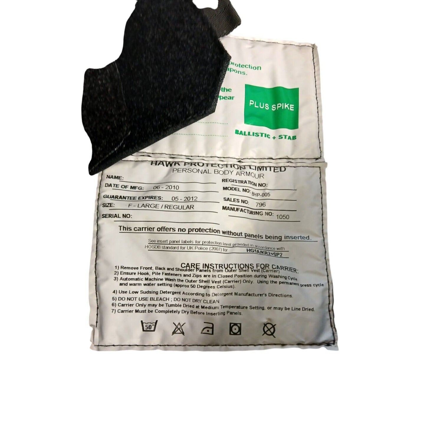 Hawk Protection Stab Vest Ballistic Cover Body Amour Klickfast Docks Female