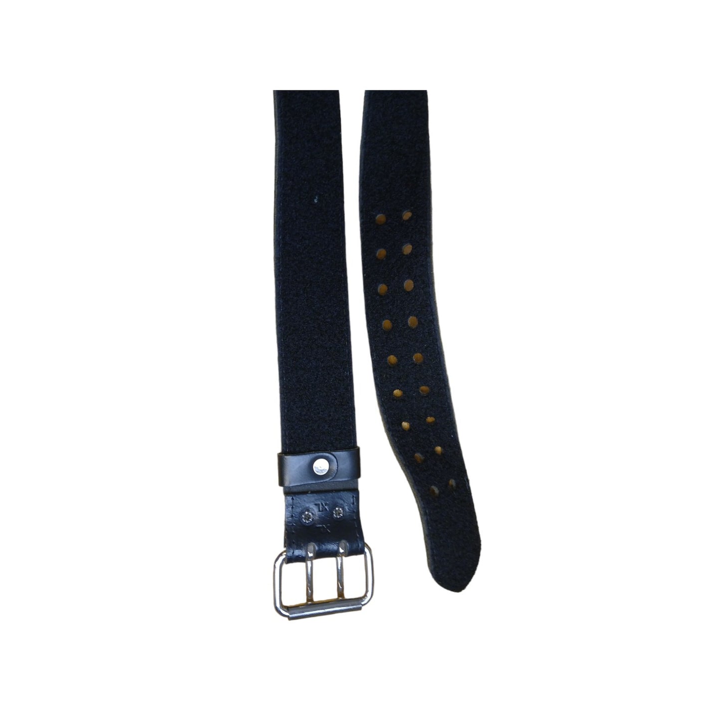 Black Leather Riot Belt Hook & Eye Lined 2 Prong 5cm Wide Ex Police Uniform