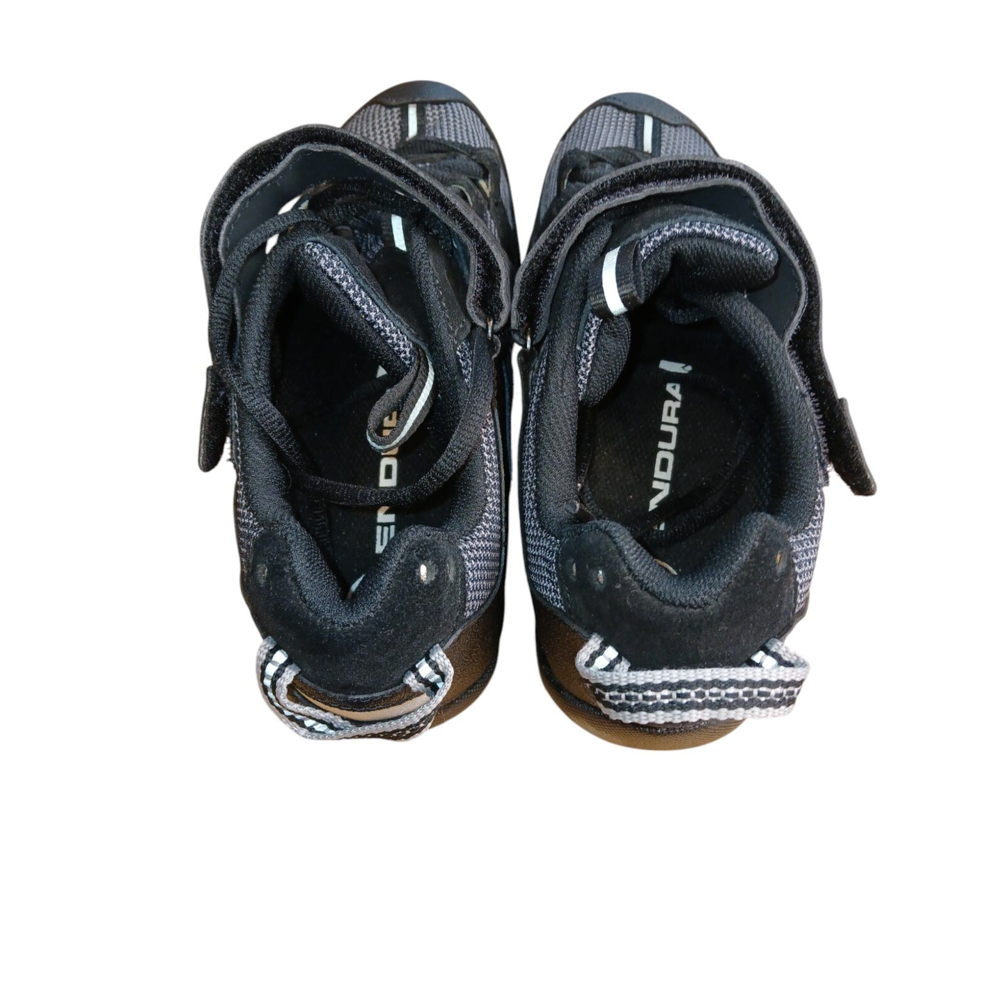 Endura Cycling Shoes Black/Grey Size 5 Ex Police With Cleat Plates Lace Up Bike
