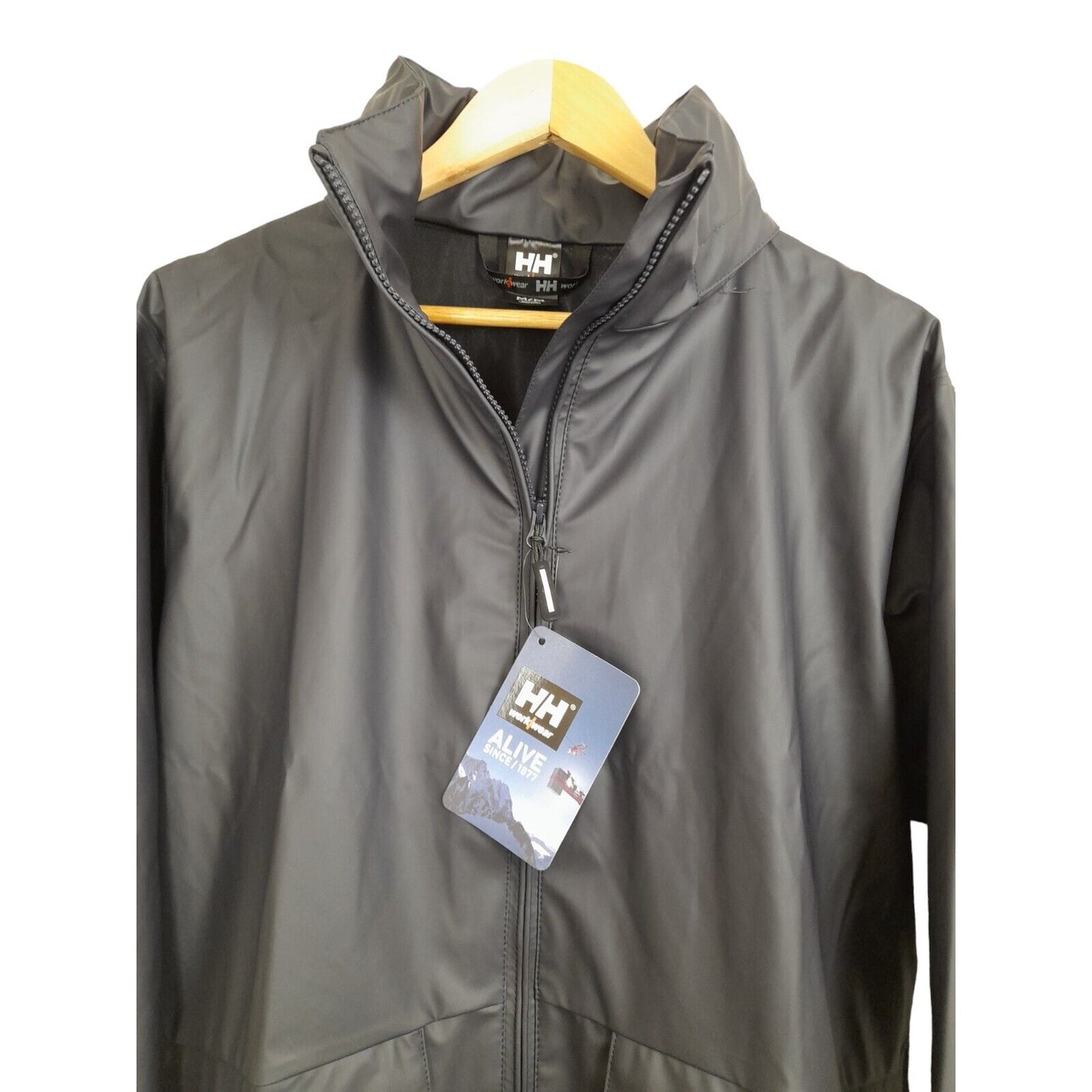 Helly Hansen Voss Jacket 70180 Workwear Hooded Waterproof Coat Navy